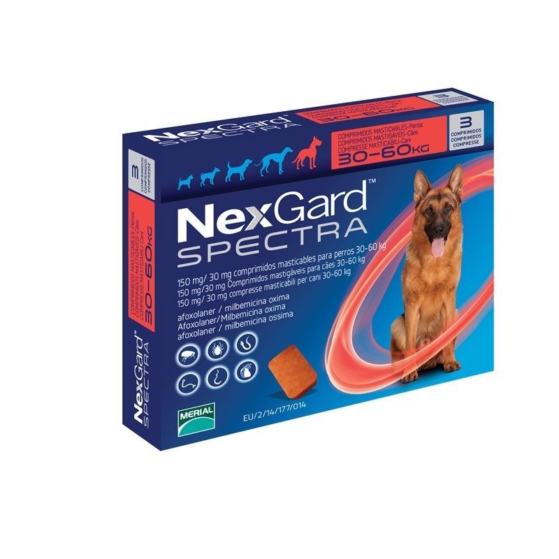 NEXGARD SPECTRA MASTICABLE 3 Comprimidos Antiparasitario para perros