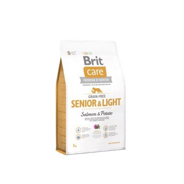 BRIT CARE GRAIN FREE LIGHT PERRO SENIOR CON SALMÓN Y PATATA 3Kg