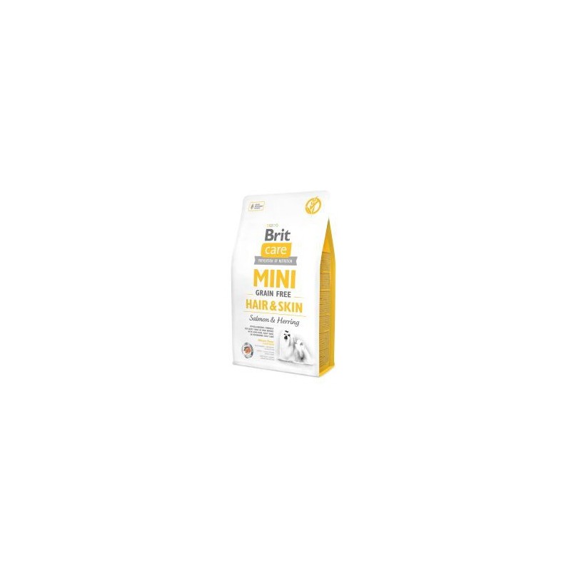 BRIT CARE GRAIN FREE MINI HAIR SKIN PERRO ADULTO CON SALMÓN Y ARENQUE 2Kg