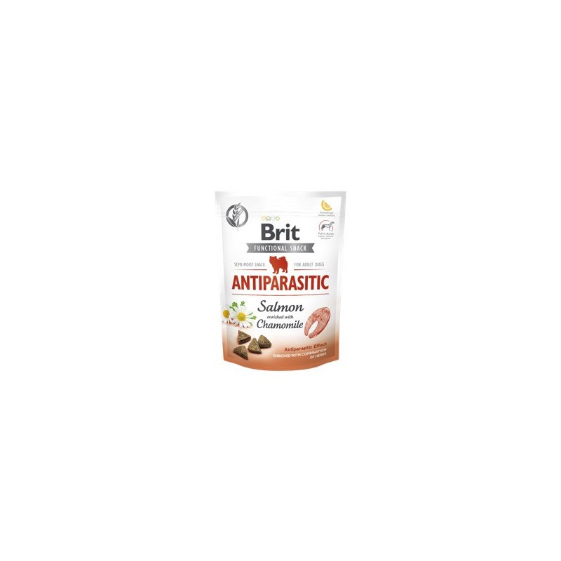 BRIT CARE SNACK ANTIPARASITARIO PERRO ADULTO CON SALMÓN 10 UNIDADES DE 150g