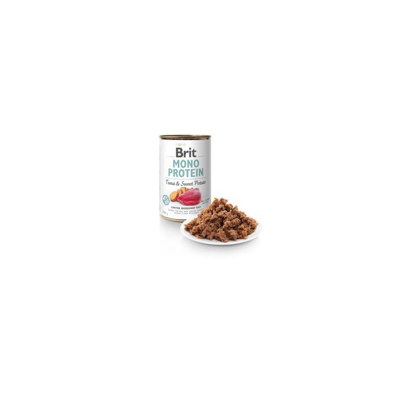 BRIT MONO PROTEIN CON ATÚN Y BONIATO LATA DE400g