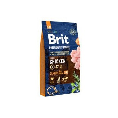 BRIT PREMIUM BY NATURE PERRO SENIOR RAZA PEQUEÑA Y MEDIANA CON POLLO 8Kg