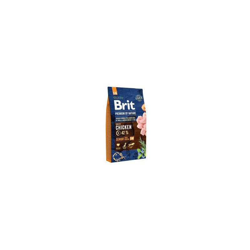 BRIT PREMIUM BY NATURE PERRO SENIOR RAZA PEQUEÑA Y MEDIANA CON POLLO 8Kg