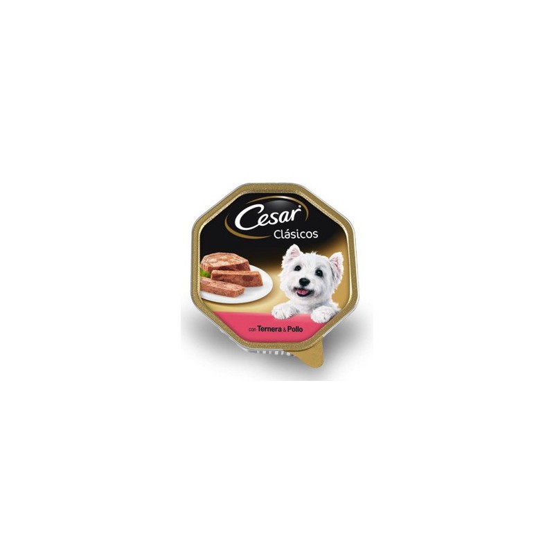 CESAR CLÁSICO PERRO PATÉ CON TERNERA Y POLLO TARRINA DE 150g