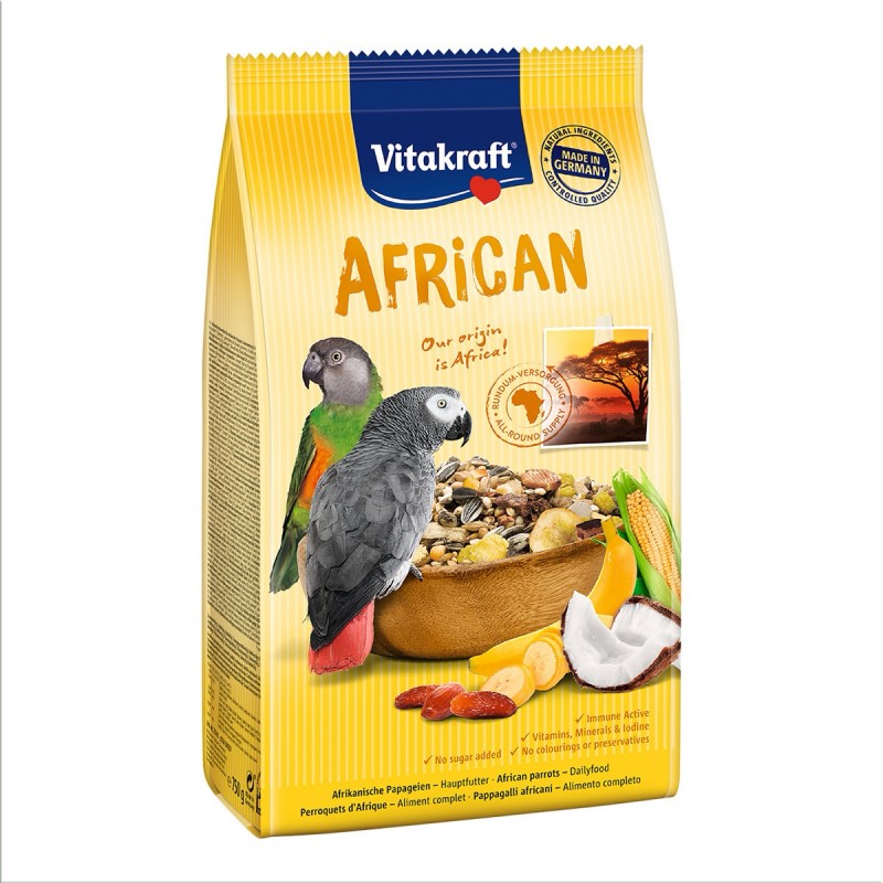 MENÚ AFRICAN PARA LOROS GRISES 750g