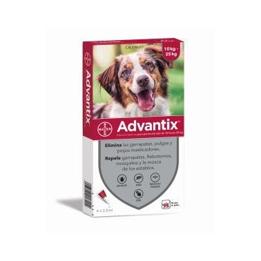 Advantix 10-25  Kg Pipetas para perros Antiparasitario Externo