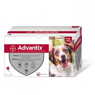 Advantix 10-25  Kg Pipetas para perros Antiparasitario Externo