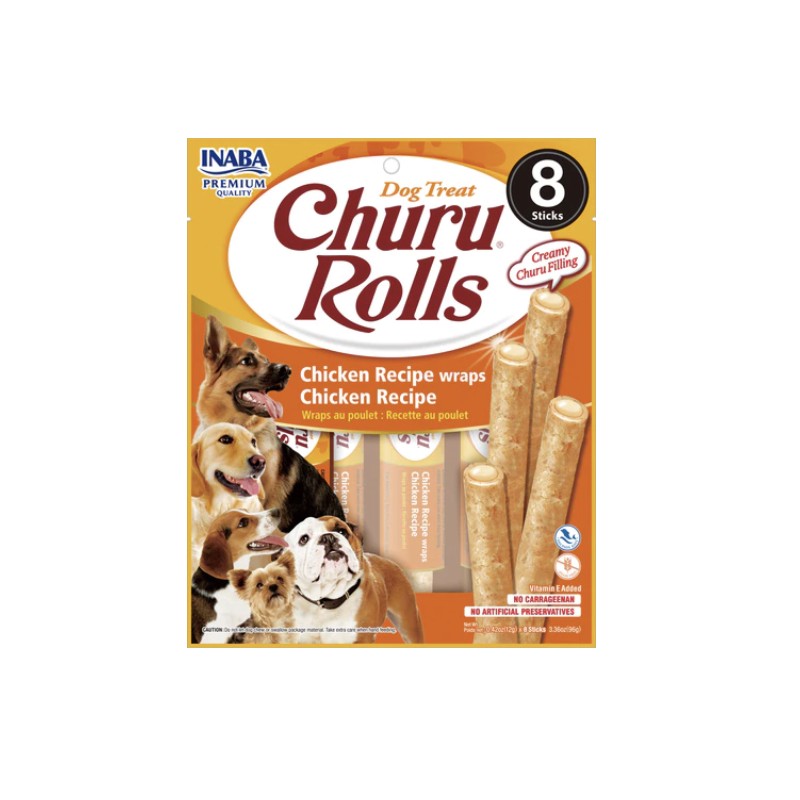 CHURU DOG ROLLS POLLO  8 X 12 GR