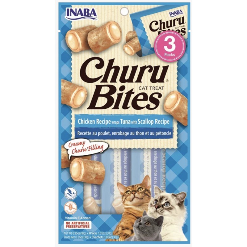 CHURU CAT BITES ATUN CON VIEIRA 3 X 10 GR