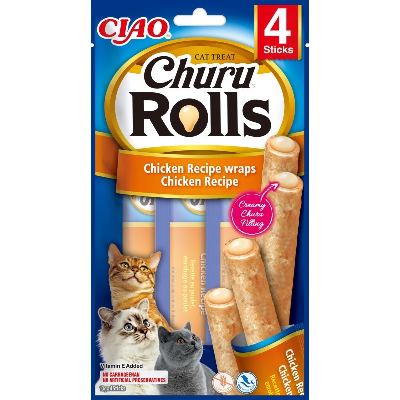 CHURU CAT ROLLS POLLO 4 X 10 GR