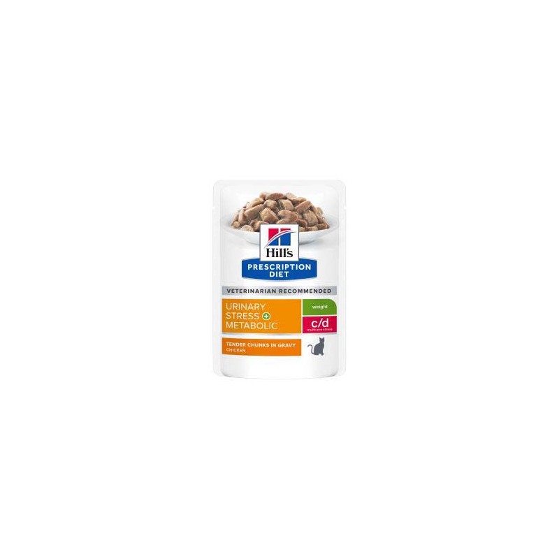 HILL'S PRESCRIPTION DIET GATO ADULTO C/D METABOLIC + URINARY STRESS CON POLLO DE 85g