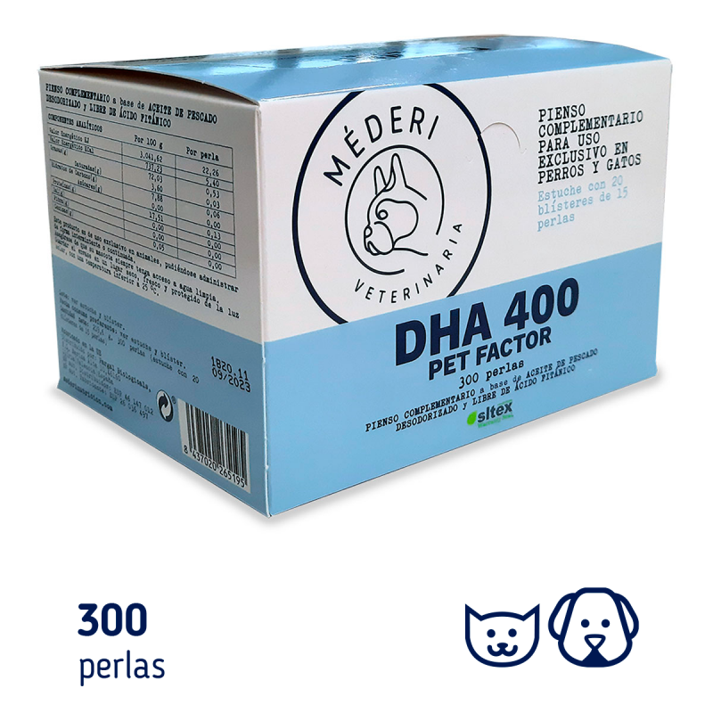 DHA 400 PET FACTOR 300 PERLAS