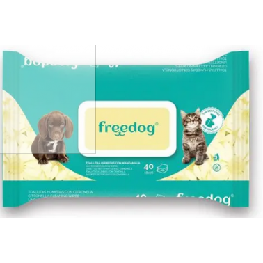 Freedog Toallitas Húmedas Manzanilla Grande 40 Unidades