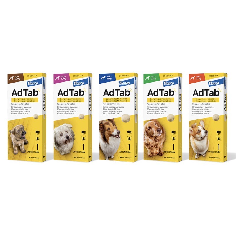 AdTab Comprimidos Masticables Antiparasitarios para perros.