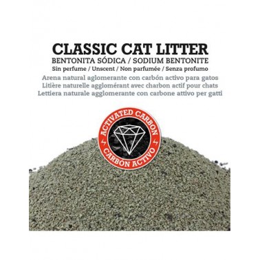 Classic Cat Litter 10 Kg - Arena 100% natural aglomerante con carbón activo para gatos - Producto premium