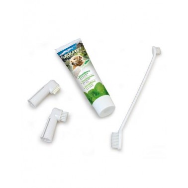 Set Dental menta - Pasta de dientes y cepillos para perros