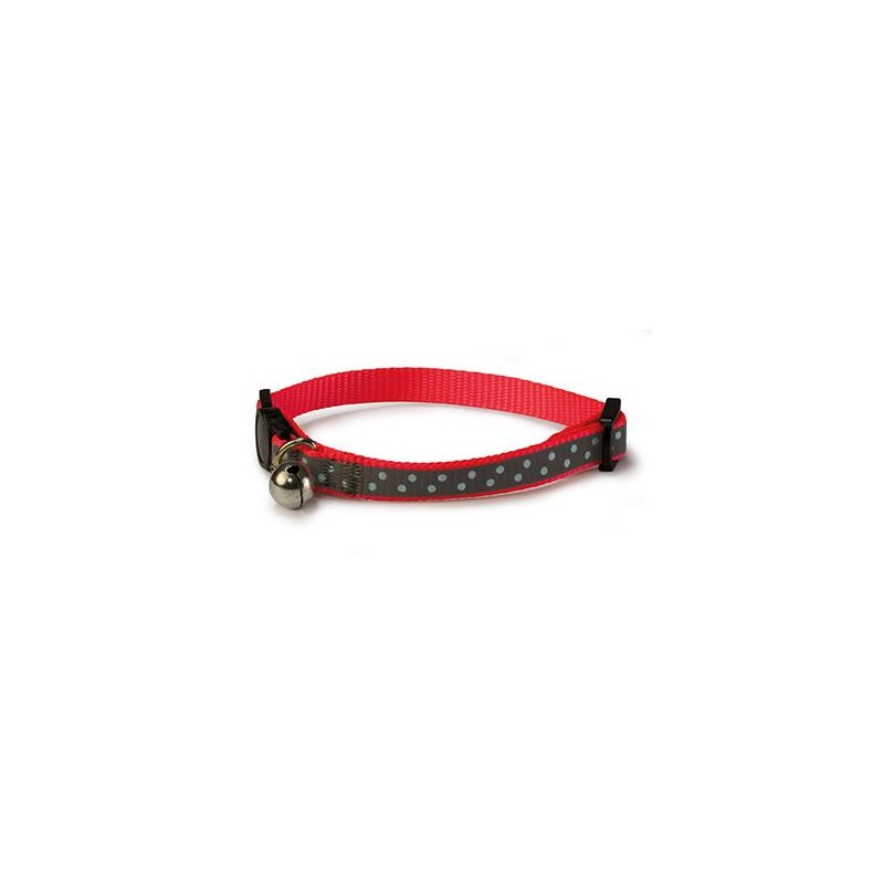 Collar gato reflectante rojo