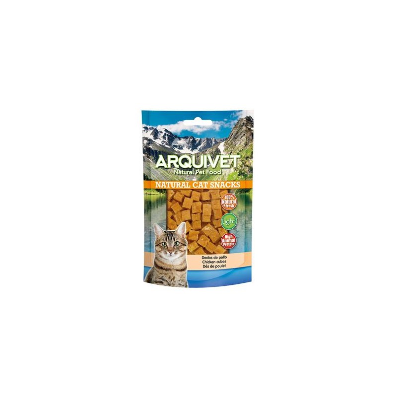 Dados de pollo 50 gr - Snacks 100% naturales para gatos - Alimento complementario para felinos