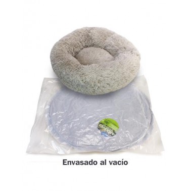 Cama redonda suave gris claro - 70 cm