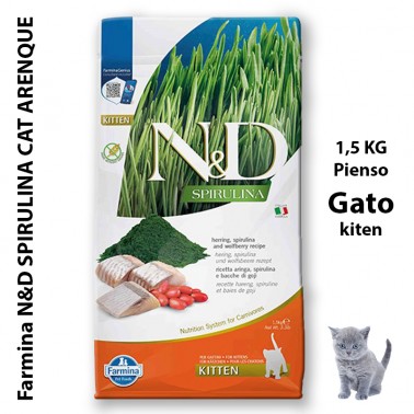 Farmina N&D SPIRULINA CAT ARENQUE 1,5 KG