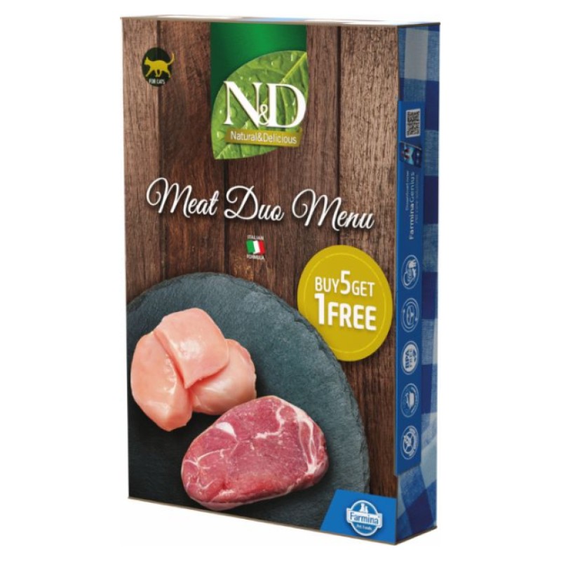 N&D NATURAL CAT MEAT DUO MENU 6X70G (5+1)