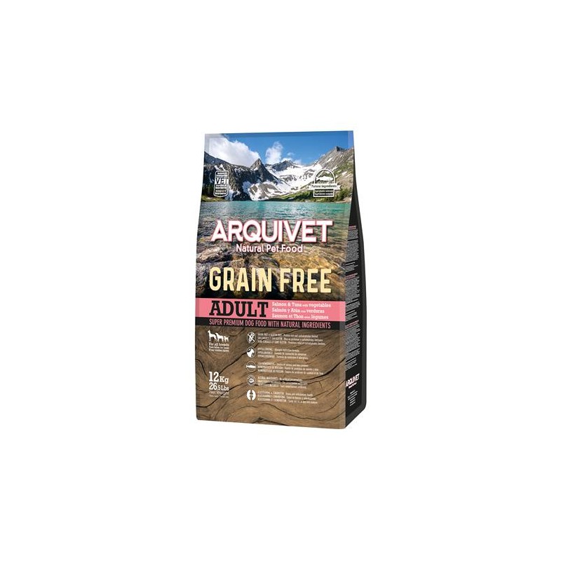 Arquivet-Pienso para perros-Grain Free-Adult-Salmón y atún-12 kg