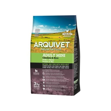 Arquivet-Adult Mini-Pienso para perros razas pequeñas-Pollo y arroz-3 kg