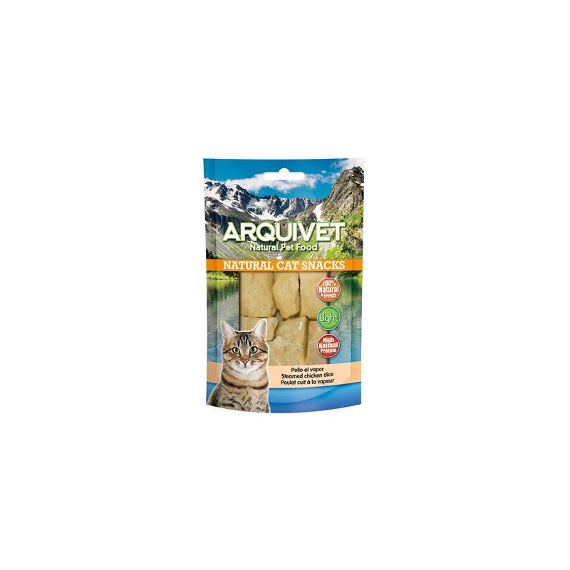 Pollo al vapor 50 gr - Snacks 100% naturales para gatos - Alimento complementario para felinos