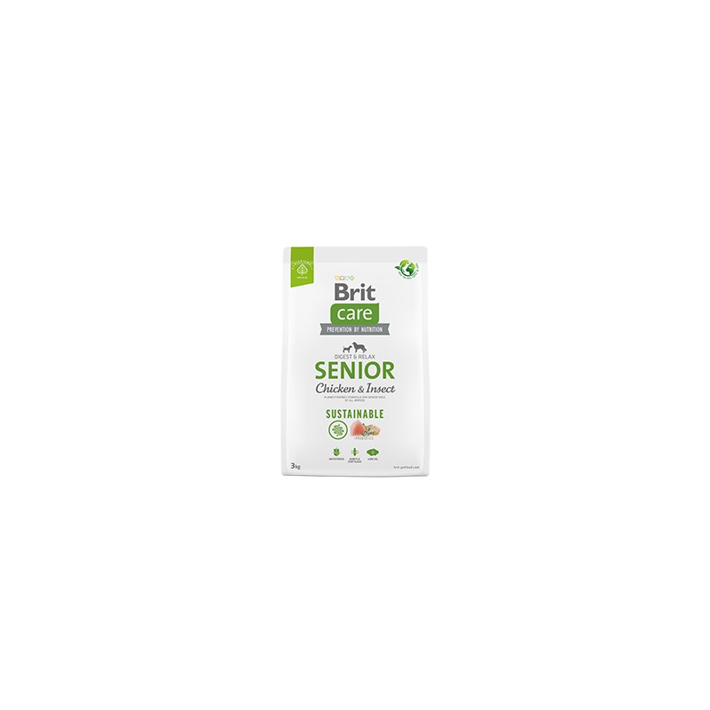 BRIT CARE SUSTAINABLE PERRO SENIOR CON POLLO&INSECTO 3Kg