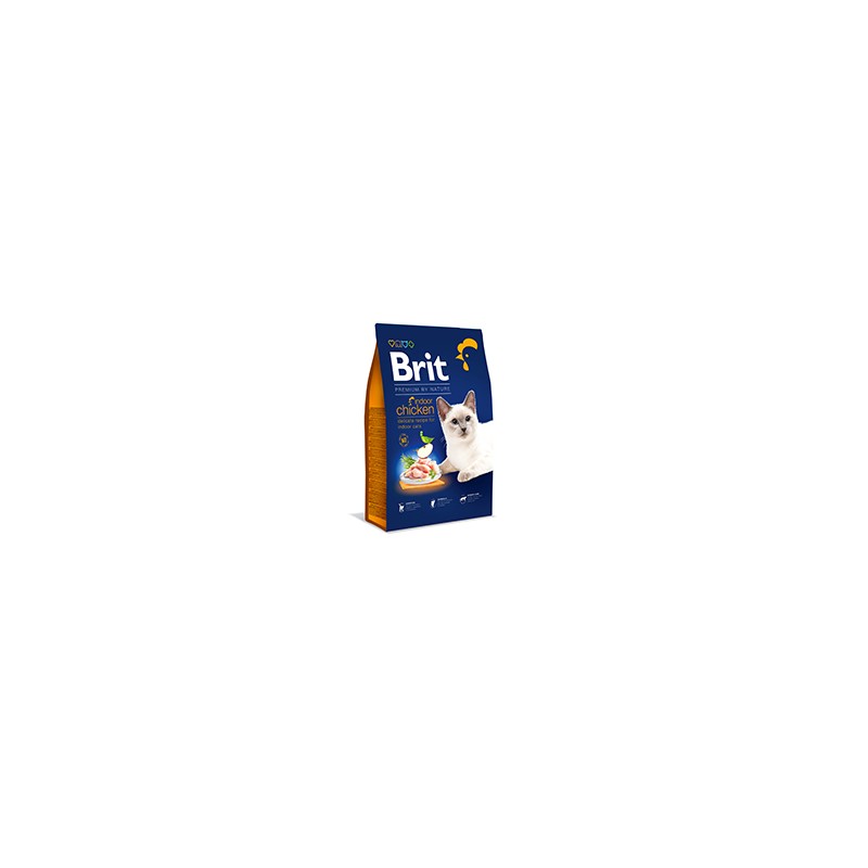 BRIT PREMIUM BN GATO ADULTO INDOOR CON POLLO 8kg